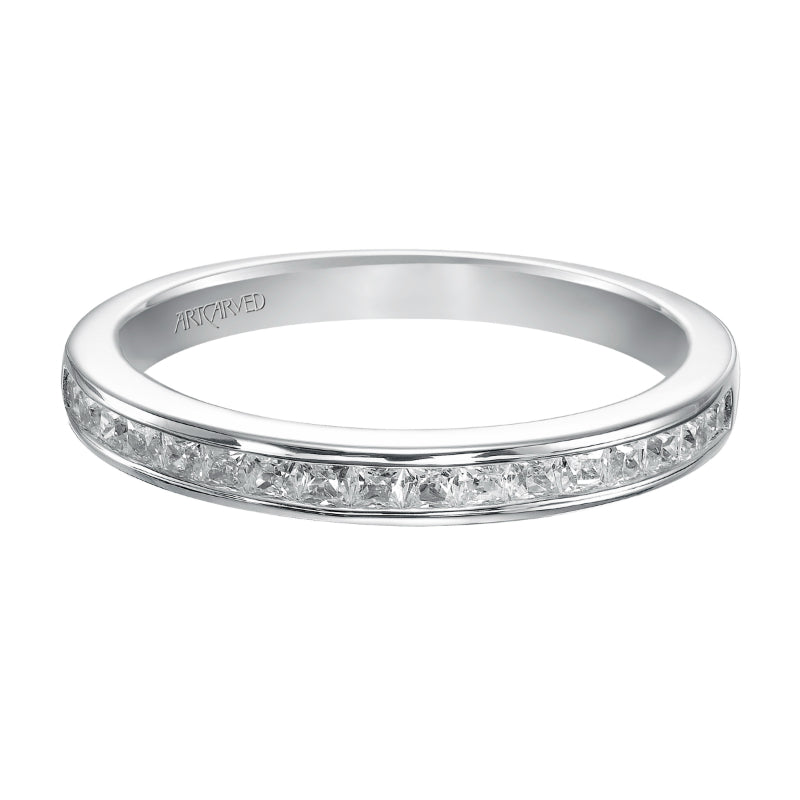 Artcarved Bridal Mounted with Side Stones Classic Engagement Ring Geraldine 14K White Gold
