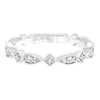 32 Artcarved Stackable Band with Diamond And Milgrain Accented Multi-Shape Design In 14K White Gold Gold