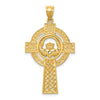 Quality Gold 14k Celtic Claddagh Cross Pendant