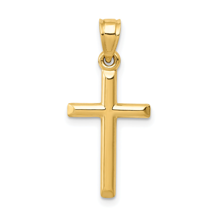 Quality Gold 14k Polished Hollow Cross Pendant