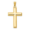 Quality Gold 14K with Rhodium Reversible Yellowith White Cross Pendant
