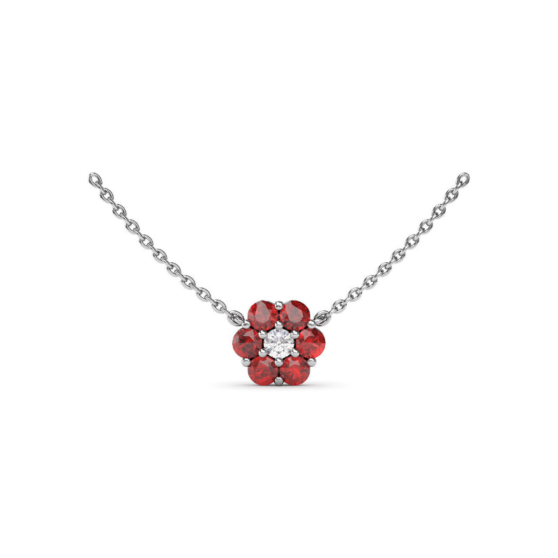 Fana Floral Ruby and Diamond Necklace
