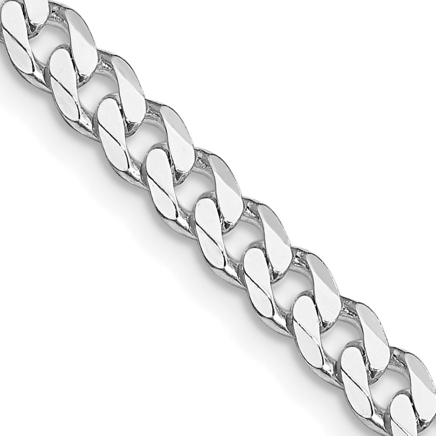 Quality Gold Sterling Silver Rhodium-plated 4.5mm Curb Chain