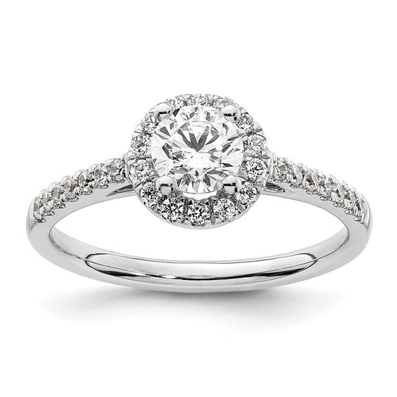 Quality Gold 14k Halo Diamond Semi-mount Engagement Rings