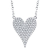 Shy Creation 14k Gold White Amor 0.21 ct. Diamond Pave Heart Pendant Necklace