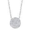 Shy Creation 14k Gold White Emmie 0.15 ct. Diamond Pave Disc Circle Pendant Necklace