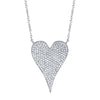Shy Creation 14k Gold White Amor 0.43 ct. Diamond Pave Heart Pendant Necklace - Large