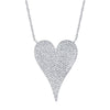 Shy Creation 14k Gold White Amor 0.83 ct. Diamond Pave Heart Pendant Necklace - Jumbo