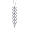 Shy Creation 14k Gold White 0.29Ct Diamond 'Phoenix' Feather Pendant Necklace