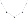 Shy Creation 14k Gold White 0.35Ct Blue Sapphire Necklace