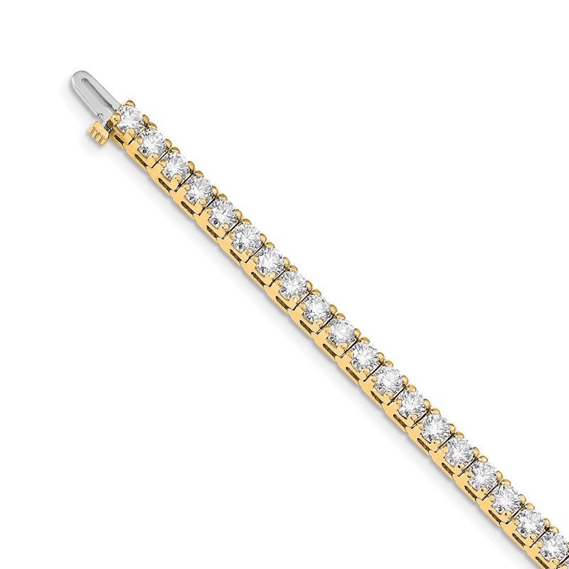 Quality Gold 14k Yellow Gold 4.1mm Diamond Tennis Bracelet