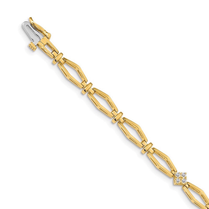 Quality Gold 14k Yellow Gold AAA Diamond Tennis Bracelet