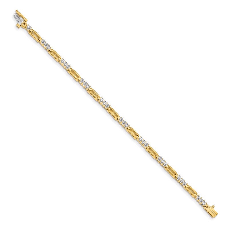 Quality Gold 14k Yellow Gold AAA Diamond Tennis Bracelet