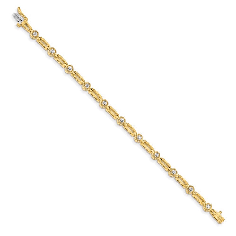 Quality Gold 14k Yellow Gold 2.6mm Diamond Tennis Bracelet