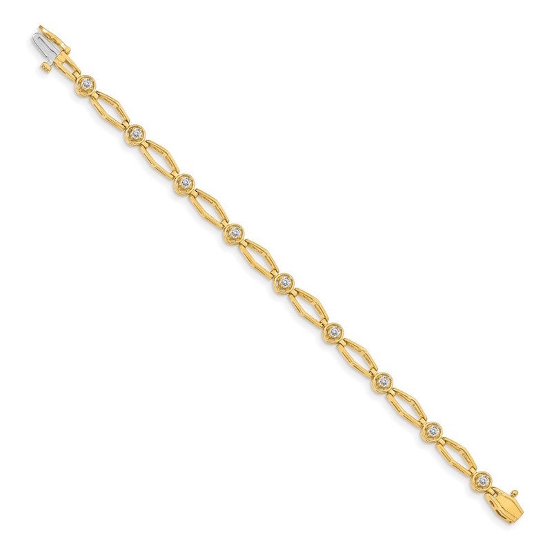 Quality Gold 14k Yellow Gold 2.7mm Diamond Tennis Bracelet