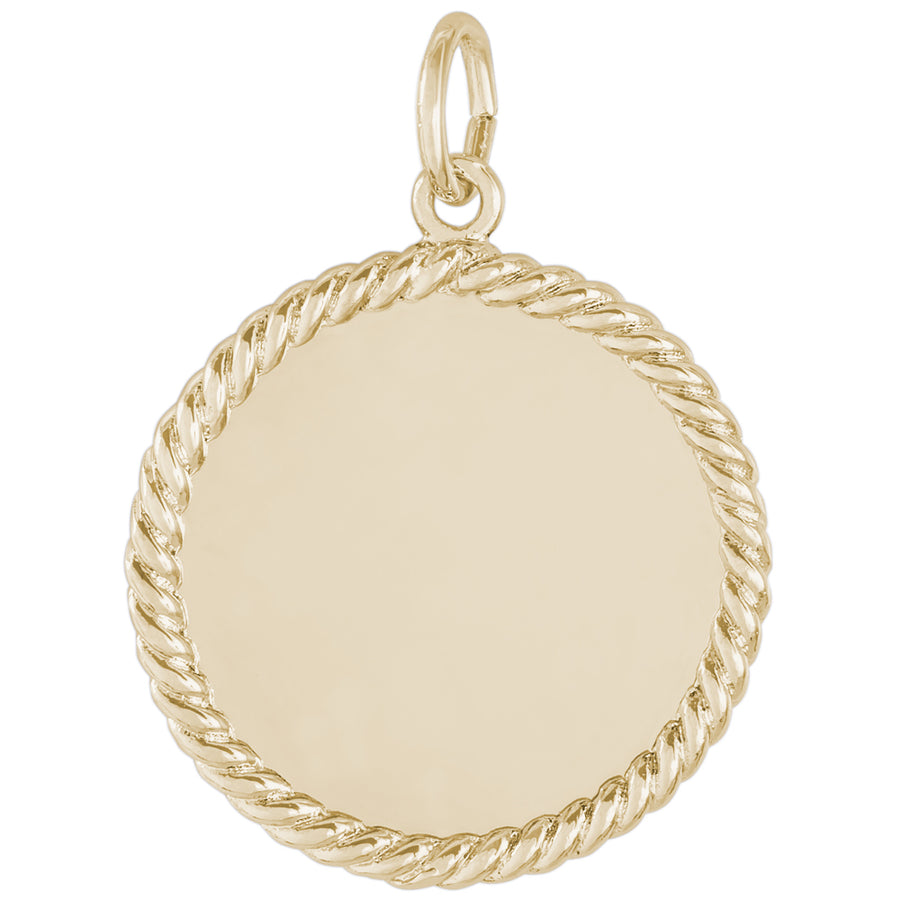 Rembrandt 14k Yellow Gold Rope Dise Charm