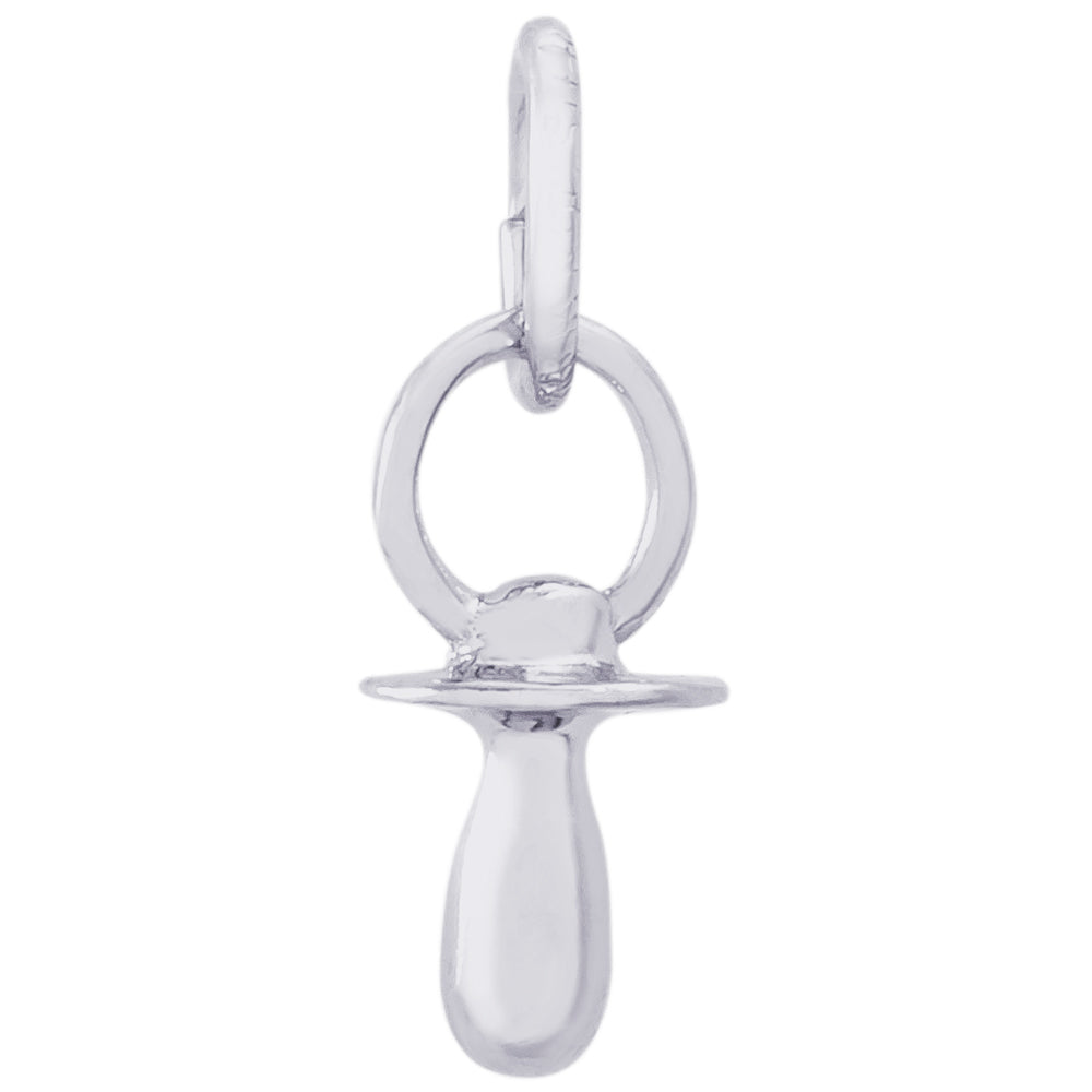 Rembrandt Charms Sterling Silver Pacifier Charm - High Polish With Jump Ring - View #9