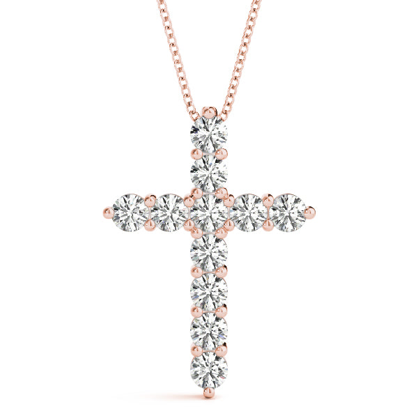 Shared Prong Cross Pendant