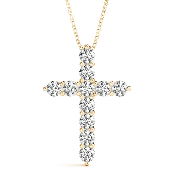 Shared Prong Cross Pendant