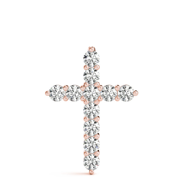 Shared Prong Cross Pendant