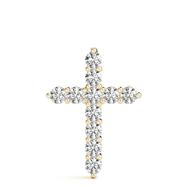 Shared Prong Cross Pendant