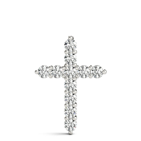 Shared Prong Cross Pendant