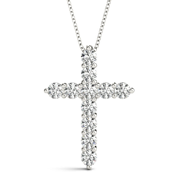 Shared Prong Cross Pendant