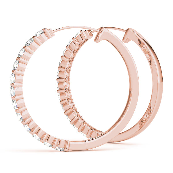 Shared Prong Diamond Hoop Earrings