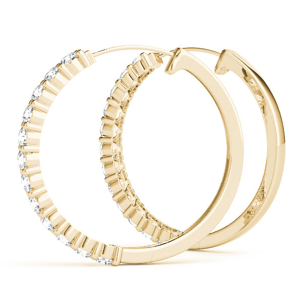 Shared Prong Diamond Hoop Earrings