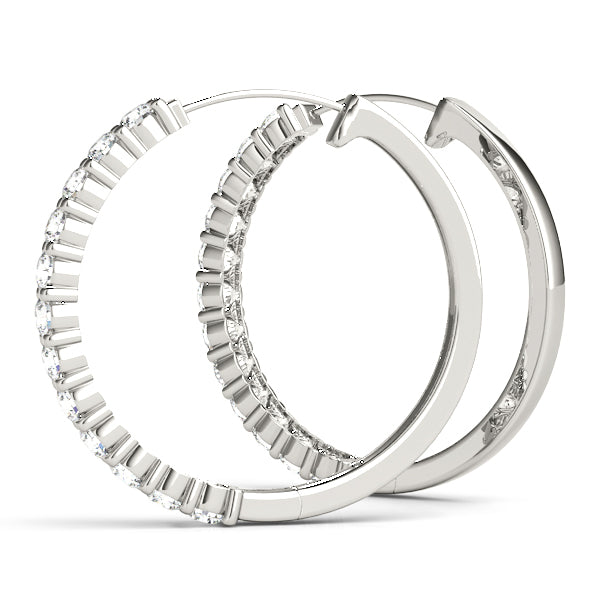 Shared Prong Diamond Hoop Earrings