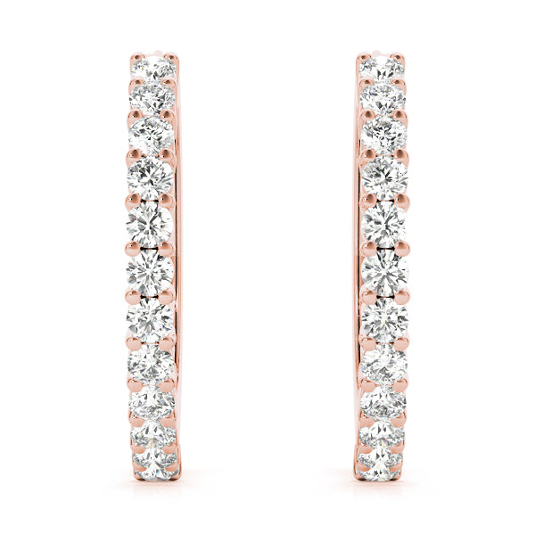 Shared Prong Diamond Hoop Earrings