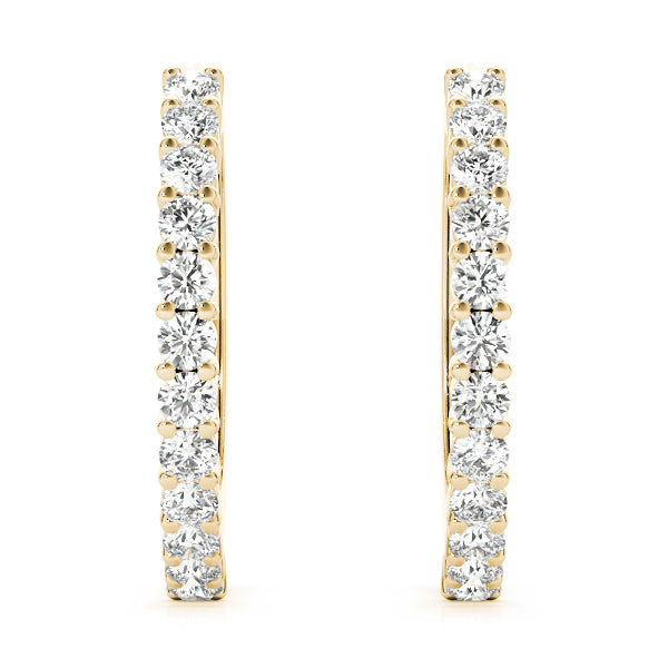 Shared Prong Diamond Hoop Earrings
