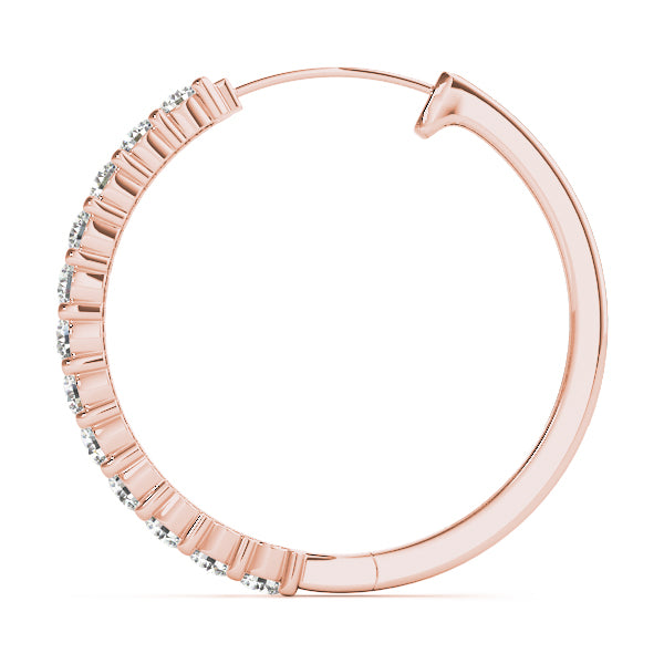 Shared Prong Diamond Hoop Earrings