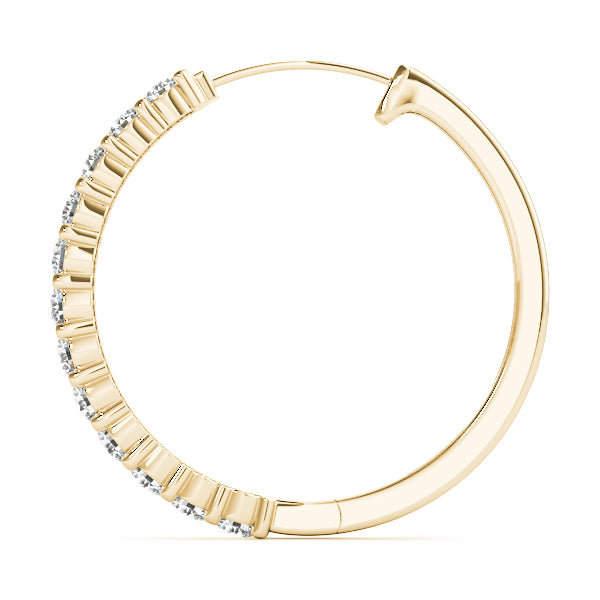 Shared Prong Diamond Hoop Earrings