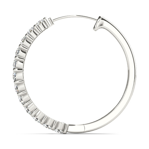 Shared Prong Diamond Hoop Earrings