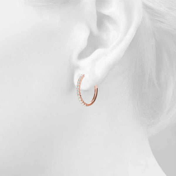 Shared Prong Diamond Hoop Earrings