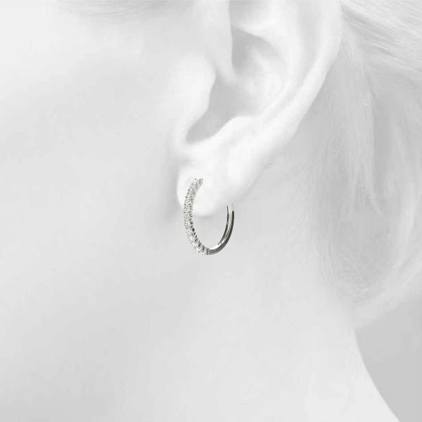Shared Prong Diamond Hoop Earrings