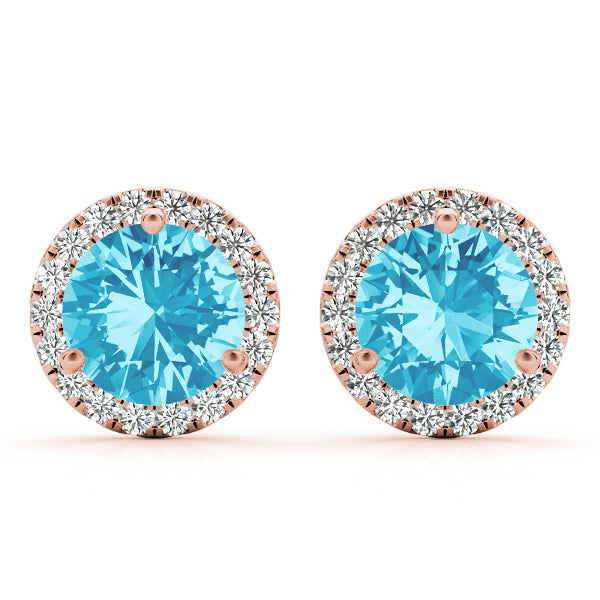 Round Martini Halo Studs