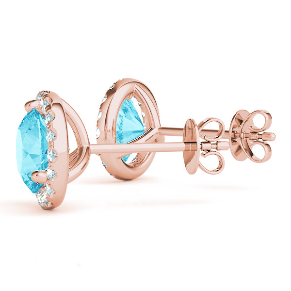 Round Martini Halo Studs