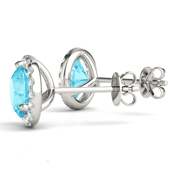 Round Martini Halo Studs