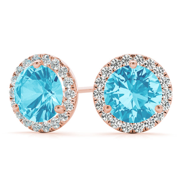 Round Martini Halo Studs
