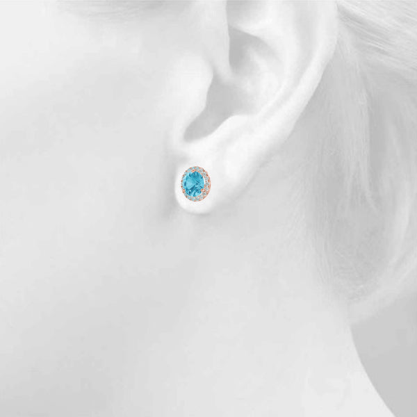 Round Martini Halo Studs