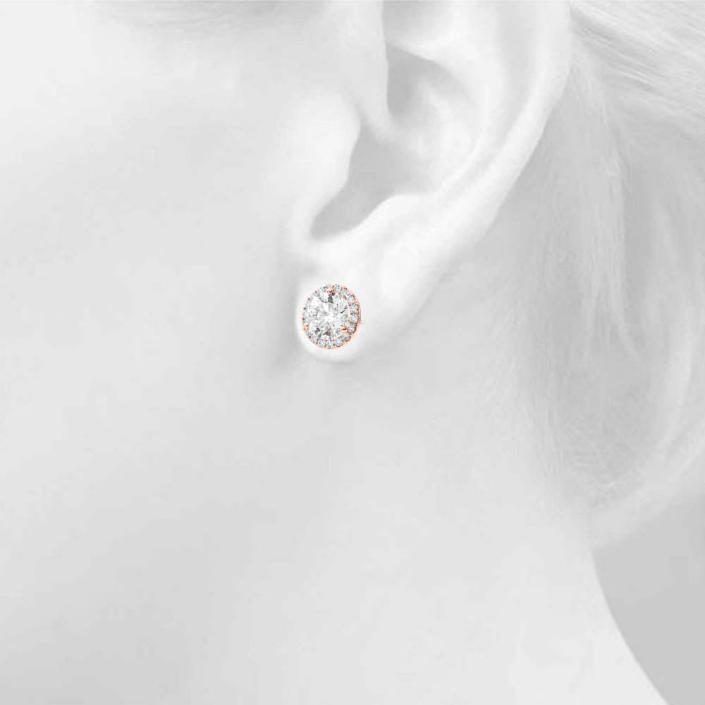 Round Martini Halo Studs