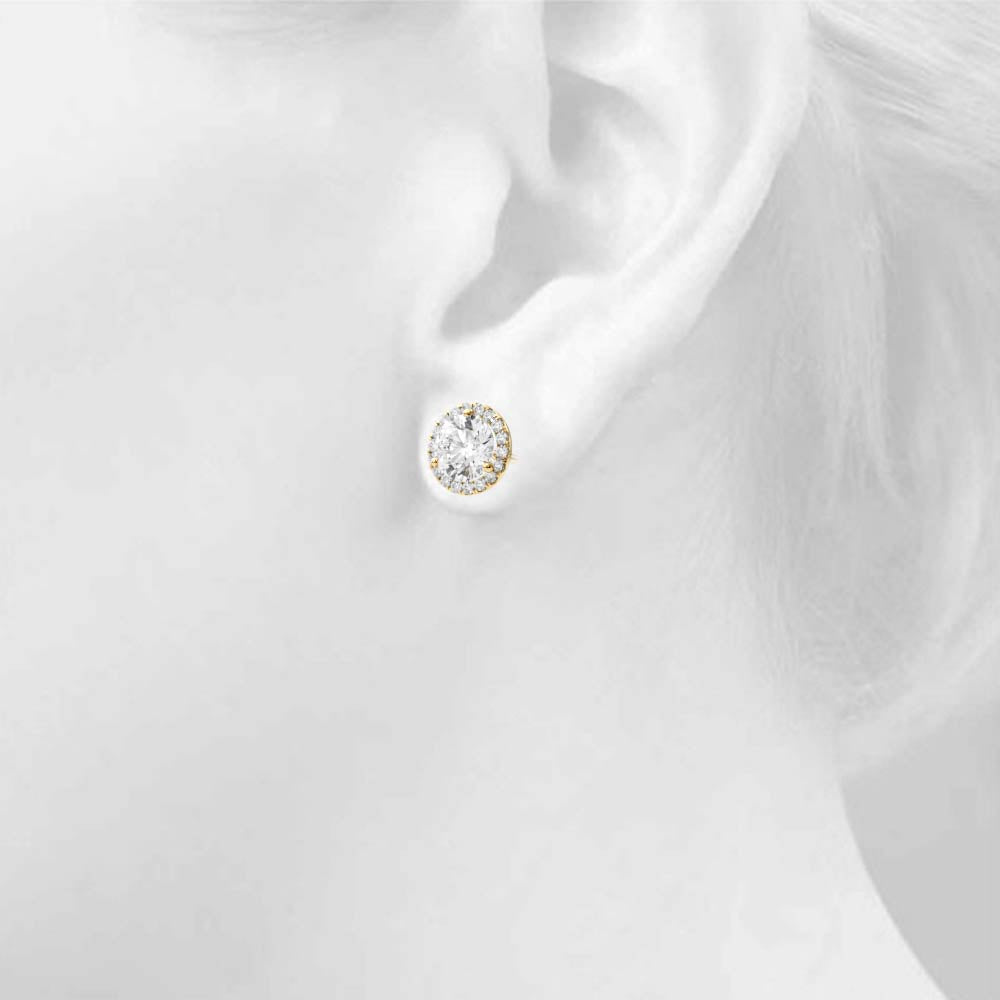 Round Martini Halo Studs