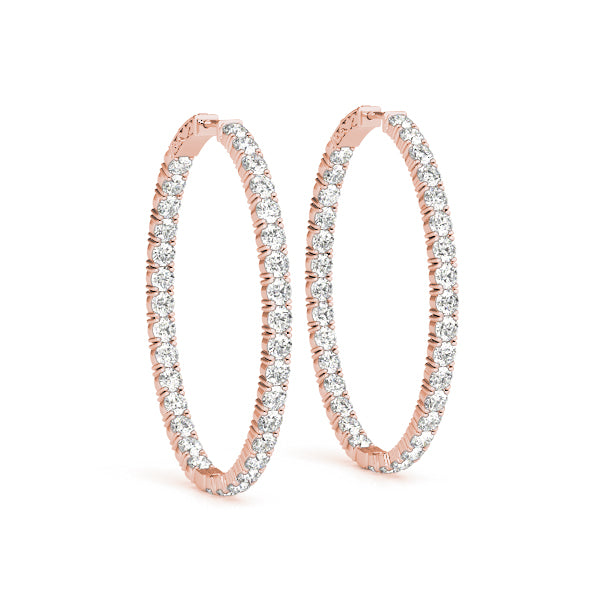 Oval Shaped Inside-Out Hoop Earrings