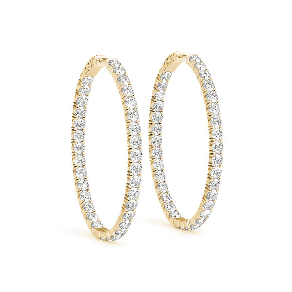 Oval Shaped Inside-Out Hoop Earrings