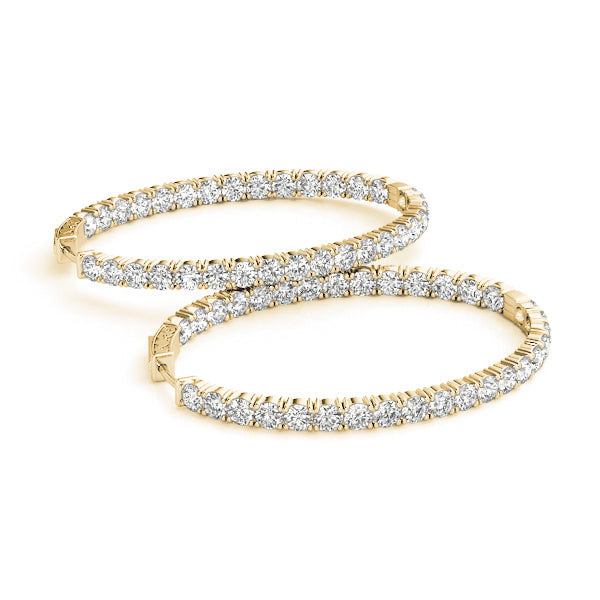 Oval Shaped Inside-Out Hoop Earrings