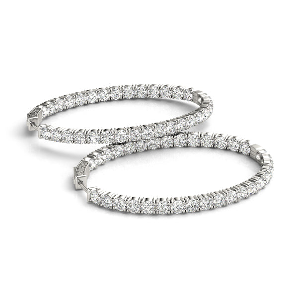 Oval Shaped Inside-Out Hoop Earrings