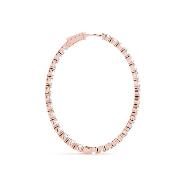 Oval Shaped Inside-Out Hoop Earrings
