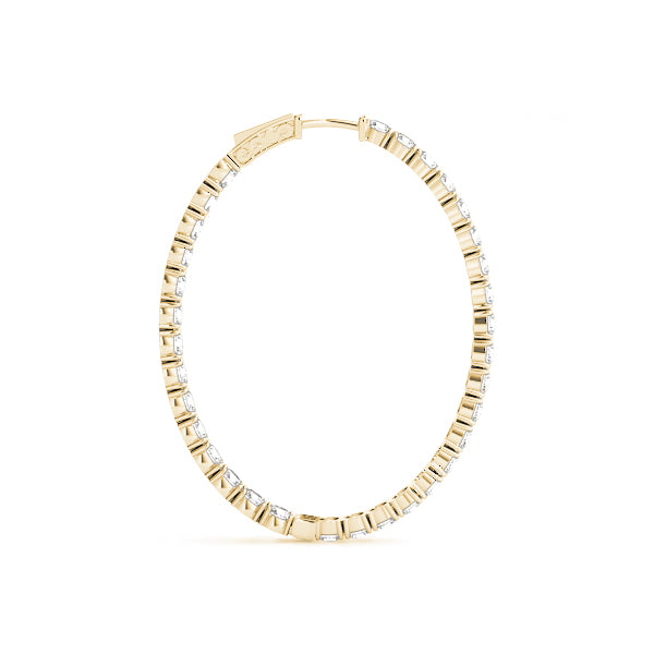 Oval Shaped Inside-Out Hoop Earrings